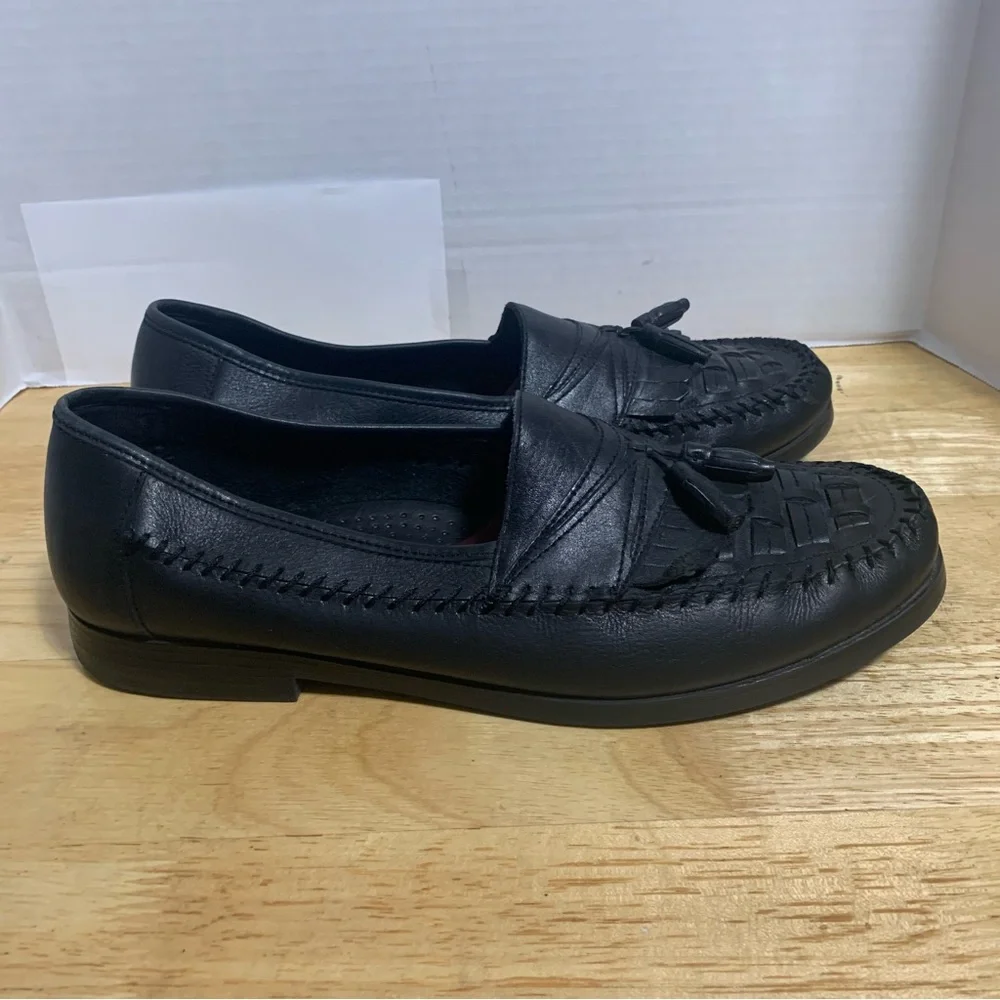 Giorgio Brutini Gordy Black Leather Tassel Loafers Shoes Men Size 11.5M Glove‎